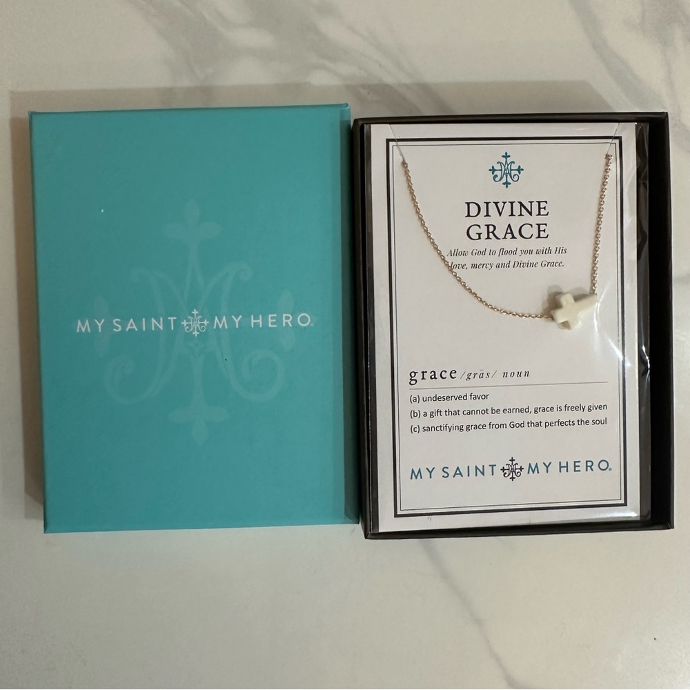 NIB My Saint My Hero cross necklace